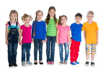 Group of children stand together