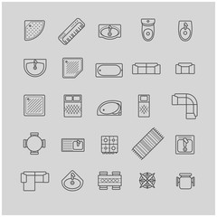 furniture icons, top view