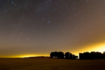 Star trails and meteors over the Israel Negev desert