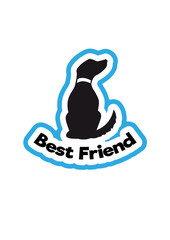 Cute sitting dog best friend illustration. You can easily use single elements.