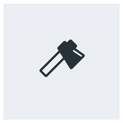Axe flat icon, image jpg, vector eps, flat web, material icon, icon with grey background	