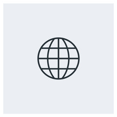 Globe flat icon, image jpg, vector eps, flat web, material icon, icon with grey background	