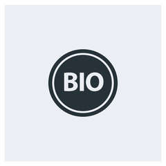 Bio flat icon, image jpg, vector eps, flat web, material icon, icon with grey background	