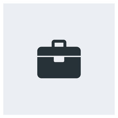 Briefcase flat icon, image jpg, vector eps, flat web, material icon, icon with grey background	