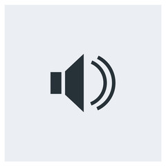 Sound flat icon, image jpg, vector eps, flat web, material icon, icon with grey background	
