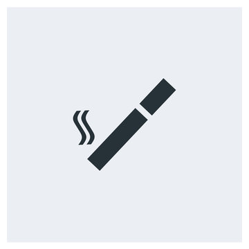Cigarette flat icon, image jpg, vector eps, flat web, material icon, icon with grey background	