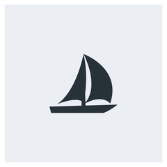 Boat flat icon, yacht flat icon, image jpg, vector eps, flat web, material icon, icon with grey background	