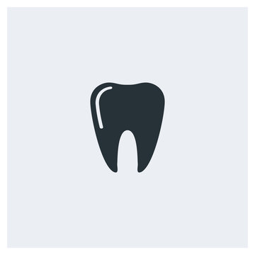 Tooth flat icon, image jpg, vector eps, flat web, material icon, icon with grey background	