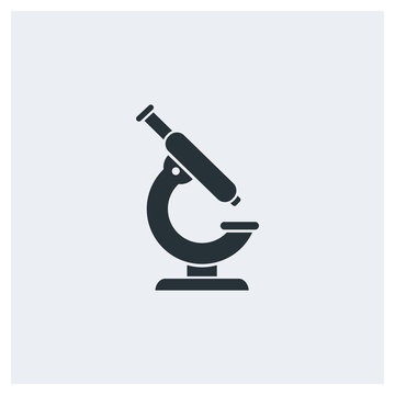Microscope flat icon, image jpg, vector eps, flat web, material icon, icon with grey background	