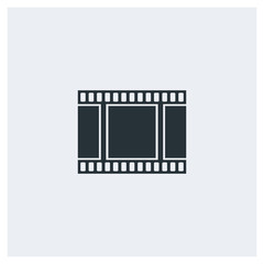 Movie film flat icon, image jpg, vector eps, flat web, material icon, icon with grey background	