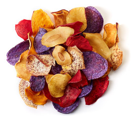 Healthy colorful vegetable chips