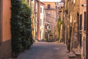 Nooks and crannies, streets of the old city in Italy, Viterbo.