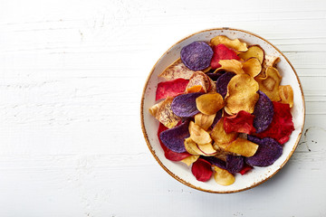 Healthy colorful vegetable chips