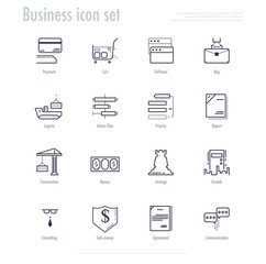 Business icon set. Line icon design. vector illustration.