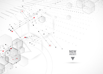 Obraz premium Abstract hexagon background. Technology poligonal design. Digital futuristic minimalism