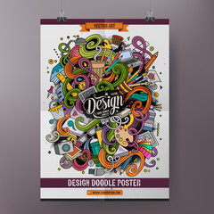 Cartoon doodles Design poster template