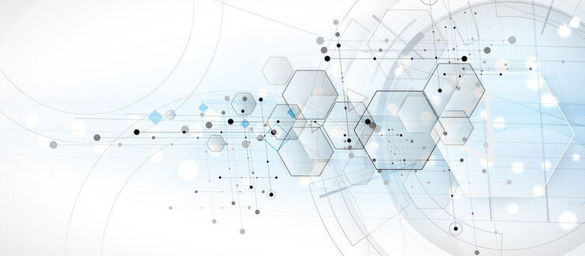 Abstract Hexagon Background. Technology Poligonal Design. Digital Futuristic Minimalism