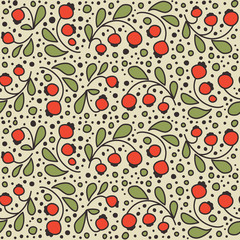 Seamless texture with berries.