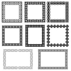 Decorative vintage frames and borders set vector. Vintage collection framework. Interior design decoration panels. Set 5.