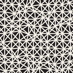 Vector Seamless Black and White Irregular Triangles Grid Pattern