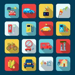  Alternative Energy Square Icons Set 