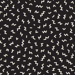 Vector Seamless Memphis Lines Jumble Pattern