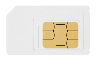 SIM card isolated on white background