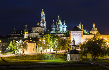 Fototapeta na wymiar The Trinity-Sergius Lavra at night, Sergiev Posad, Moscow region, Russia
