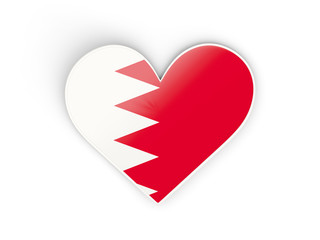 Flag of bahrain, heart shaped sticker