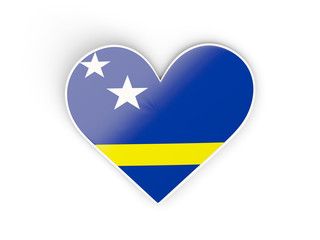 Flag of curacao, heart shaped sticker