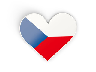 Obraz premium Flag of czech republic, heart shaped sticker