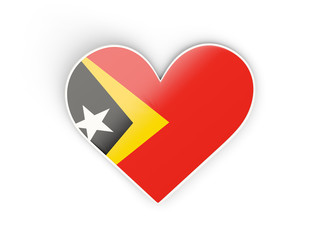 Flag of east timor, heart shaped sticker