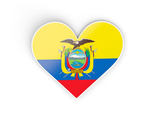 Flag of ecuador, heart shaped sticker