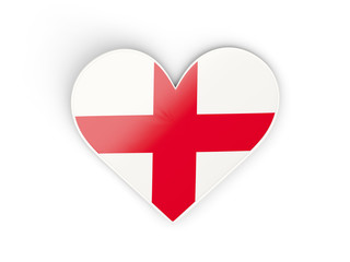 Flag of england, heart shaped sticker