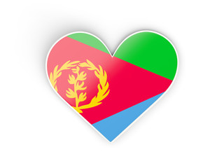Flag of eritrea, heart shaped sticker