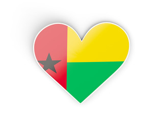 Flag of guinea bissau, heart shaped sticker