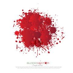 Blood splatter isolated on white background, vector design