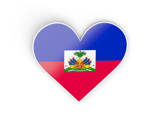 Flag of haiti, heart shaped sticker
