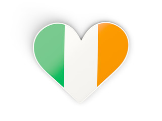 Flag of ireland, heart shaped sticker