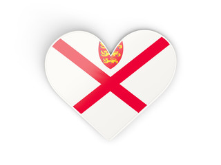 Flag of jersey, heart shaped sticker