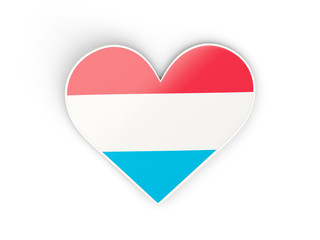 Flag of luxembourg, heart shaped sticker