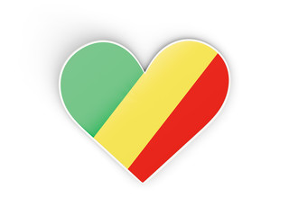 Flag of republic of the congo, heart shaped sticker