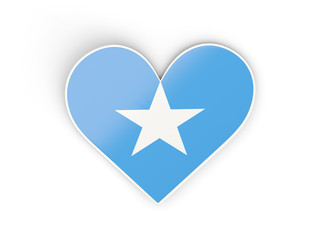 Flag of somalia, heart shaped sticker