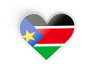 Flag of south sudan, heart shaped sticker