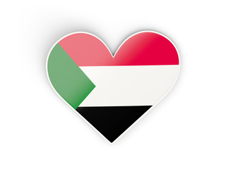 Flag of sudan, heart shaped sticker