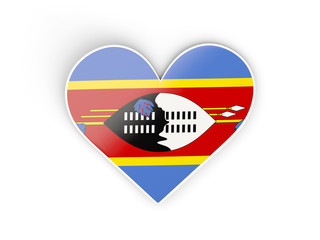 Obraz premium Flag of swaziland, heart shaped sticker