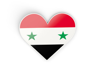 Flag of syria, heart shaped sticker