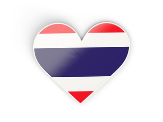 Obraz premium Flag of thailand, heart shaped sticker