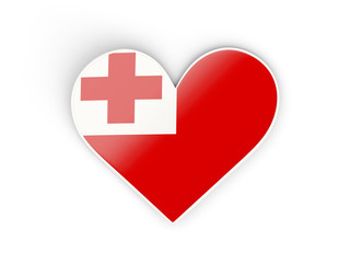 Flag of tonga, heart shaped sticker