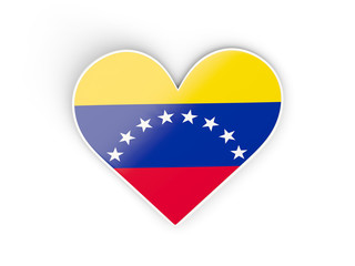 Flag of venezuela, heart shaped sticker
